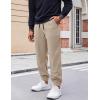 COOFANDY Men’s Corduroy Pants Casual Drawstring Trousers Elastic Waist Fashion Tapered Streetwear Joggers with Pockets(Light Khaki)