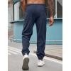 COOFANDY Men’s Corduroy Pants Casual Drawstring Trousers Elastic Waist Fashion Tapered Streetwear Joggers with Pockets(Navy Blue)
