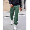 COOFANDY Men’s Corduroy Pants Casual Drawstring Trousers Elastic Waist Fashion Tapered Streetwear Joggers with Pockets(Peacock Green)