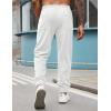 COOFANDY Men’s Corduroy Pants Casual Drawstring Trousers Elastic Waist Fashion Tapered Streetwear Joggers with Pockets(White)