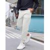 COOFANDY Men’s Corduroy Pants Casual Drawstring Trousers Elastic Waist Fashion Tapered Streetwear Joggers with Pockets(White)