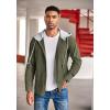 COOFANDY Men’s Corduroy Shirt Jackets Long Sleeve Button Down Casual Stylish Hooded Shacket Jacket with Pocket(Army Green)