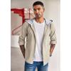 COOFANDY Men’s Corduroy Shirt Jackets Long Sleeve Button Down Casual Stylish Hooded Shacket Jacket with Pocket(Khaki)
