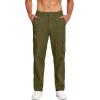 COOFANDY Men’s Cotton Cargo Pants Relaxed Fit Elastic Waist Casual Pants Stretch Work Cargo Pant with Pockets(Army Green)