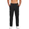 COOFANDY Men’s Cotton Cargo Pants Relaxed Fit Elastic Waist Casual Pants Stretch Work Cargo Pant with Pockets(Black)
