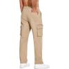 COOFANDY Men’s Cotton Cargo Pants Relaxed Fit Elastic Waist Casual Pants Stretch Work Cargo Pant with Pockets(Khaki)