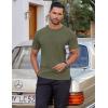 COOFANDY Men’s Cotton T-Shirt Short Sleeve Crew Neck Tee Shirts Casual Solid Basic Tops(Army Green)