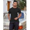 COOFANDY Men’s Cotton T-Shirt Short Sleeve Crew Neck Tee Shirts Casual Solid Basic Tops(Black)