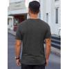 COOFANDY Men’s Cotton T-Shirt Short Sleeve Crew Neck Tee Shirts Casual Solid Basic Tops(Dark Grey)