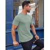 COOFANDY Men’s Cotton T-Shirt Short Sleeve Crew Neck Tee Shirts Casual Solid Basic Tops(Light Green)