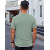 COOFANDY Men’s Cotton T-Shirt Short Sleeve Crew Neck Tee Shirts Casual Solid Basic Tops(Light Green)