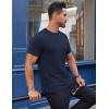 COOFANDY Men’s Cotton T-Shirt Short Sleeve Crew Neck Tee Shirts Casual Solid Basic Tops(Navy Blue)