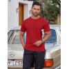 COOFANDY Men’s Cotton T-Shirt Short Sleeve Crew Neck Tee Shirts Casual Solid Basic Tops(Red)
