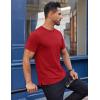 COOFANDY Men’s Cotton T-Shirt Short Sleeve Crew Neck Tee Shirts Casual Solid Basic Tops(Red)
