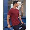 COOFANDY Men’s Cotton T-Shirt Short Sleeve Crew Neck Tee Shirts Casual Solid Basic Tops(Wine Red)