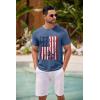 COOFANDY Mens Crew Neck T Shirt Short Sleeve Casual Summer Basic Tee Slim Fit Workout T-Shirt(Blue Red White Flag)
