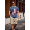 COOFANDY Mens Crew Neck T Shirt Short Sleeve Casual Summer Basic Tee Slim Fit Workout T-Shirt(Blue Red White Flag)