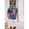 COOFANDY Mens Crew Neck T Shirt Short Sleeve Casual Summer Basic Tee Slim Fit Workout T-Shirt(Blue Red White Flag)