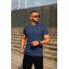 COOFANDY Mens Crew Neck T Shirt Short Sleeve Casual Summer Basic Tee Slim Fit Workout T-Shirt(Navy Blue)