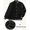 COOFANDY Mens Fashion Varsity Jackets Leather Sleeve Slim Fit College Baseball Letterman Bomber Coat(Black)