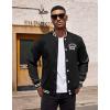 COOFANDY Mens Fashion Varsity Jackets Leather Sleeve Slim Fit College Baseball Letterman Bomber Coat(Black Jgr)