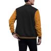 COOFANDY Mens Fashion Varsity Jackets Leather Sleeve Slim Fit College Baseball Letterman Bomber Coat(Black-yellow)