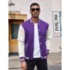 COOFANDY Mens Fashion Varsity Jackets Leather Sleeve Slim Fit College Baseball Letterman Bomber Coat(Purple)