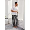 COOFANDY Men’s Flannel Plaid Pants Drawstring Cotton Casual Lounge Pants with Pockets(Black White Plaid)