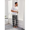 COOFANDY Men’s Flannel Plaid Pants Drawstring Cotton Casual Lounge Pants with Pockets(Black White Tartan)