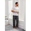 COOFANDY Men’s Flannel Plaid Pants Drawstring Cotton Casual Lounge Pants with Pockets(Navy Coffee Plaid)