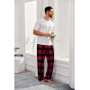 COOFANDY Men’s Flannel Plaid Pants Drawstring Cotton Casual Lounge Pants with Pockets(Navy Red Plaid)
