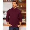 COOFANDY Men’s Fleece Quarter Zip Pullover Long Sleeve Mock Neck Sweatshirt(Burgundy)