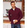 COOFANDY Men’s Fleece Quarter Zip Pullover Long Sleeve Mock Neck Sweatshirt(Burgundy)