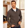 COOFANDY Men’s Fleece Quarter Zip Pullover Long Sleeve Mock Neck Sweatshirt(Chestnut Brown)