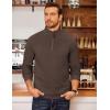 COOFANDY Men’s Fleece Quarter Zip Pullover Long Sleeve Mock Neck Sweatshirt(Chestnut Brown)