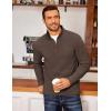 COOFANDY Men’s Fleece Quarter Zip Pullover Long Sleeve Mock Neck Sweatshirt(Chestnut Brown)