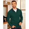 COOFANDY Men’s Fleece Quarter Zip Pullover Long Sleeve Mock Neck Sweatshirt(Dark Green)