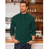 COOFANDY Men’s Fleece Quarter Zip Pullover Long Sleeve Mock Neck Sweatshirt(Dark Green)