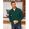 COOFANDY Men’s Fleece Quarter Zip Pullover Long Sleeve Mock Neck Sweatshirt(Dark Green)