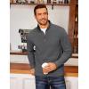 COOFANDY Men’s Fleece Quarter Zip Pullover Long Sleeve Mock Neck Sweatshirt(Dark Grey)