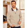 COOFANDY Men’s Fleece Quarter Zip Pullover Long Sleeve Mock Neck Sweatshirt(Khaki)