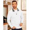 COOFANDY Men’s Fleece Quarter Zip Pullover Long Sleeve Mock Neck Sweatshirt(White)