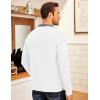 COOFANDY Men’s Fleece Quarter Zip Pullover Long Sleeve Mock Neck Sweatshirt(White)