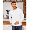 COOFANDY Men’s Fleece Quarter Zip Pullover Long Sleeve Mock Neck Sweatshirt(White)