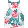 COOFANDY Men’s Floral Tank Top Sleeveless Tees All Over Print Casual Sport T-Shirts Hawaii Beach Vacation(2 Pack-black/White)