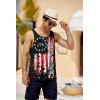 COOFANDY Men’s Floral Tank Top Sleeveless Tees All Over Print Casual Sport T-Shirts Hawaii Beach Vacation(Flag 1)