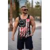 COOFANDY Men’s Floral Tank Top Sleeveless Tees All Over Print Casual Sport T-Shirts Hawaii Beach Vacation(Flag 1)