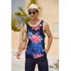 COOFANDY Men’s Floral Tank Top Sleeveless Tees All Over Print Casual Sport T-Shirts Hawaii Beach Vacation(Navy Blue)