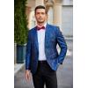 COOFANDY Mens Floral Tuxedo Jackets Slim Fit Suit Blazer Jacket for Wedding Dinner Prom(Royal Blue)