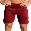 COOFANDY Men’s Gym Workout Shorts Athletic Training Shorts Fitted Weightlifting Bodybuilding Shorts with Zipper Pockets(Red)
